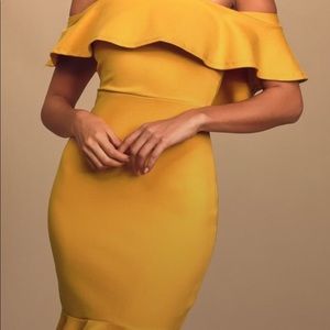Lulu’s confidence boost dress - mustard